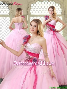 2016 New Arrivals Beading Quinceanera Gowns with One Shoulder