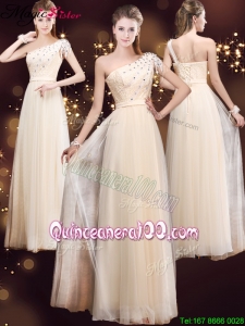Elegant One Shoulder Mother Dresses with Appliques and Beading