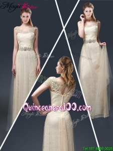 Empire Lace Mother Dresses with Appliques in Champagne
