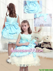 Elegant A Line Scoop Sashes Flower Girl Dresses with Bowknot