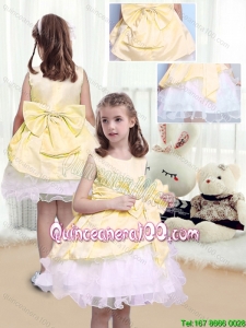 2016 Fall Perfect A Line Scoop Sashes and Bowknot Little Girl Dress