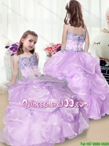 Perfect Beading and Appliques Flower Girl Dress in Lavender