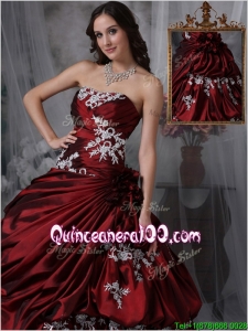 Beautiful Ball Gown Strapless Quinceanera Gowns with Appliques
