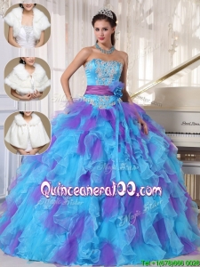 Luxurious Strapless Quinceanera Gowns with Beading and Appliques for 2016 Spring