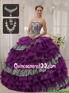 Modern Purple Sweetheart Quinceanera Dresses with Beading