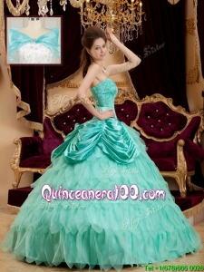 Classical Pick Ups and Ruffles Quinceanera Dresses with Strapless