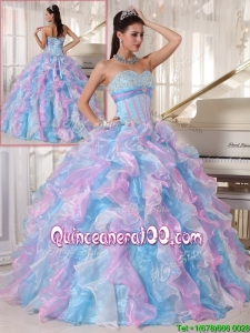 New Arrival Multi Color Quinceanera Gowns with Ruffles and Appliques