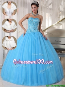 Romantic Beading Ball Gown Floor Length Quinceanera Dresses