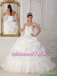 Perfect Beading Sweetheart Quinceanera Gowns in White