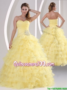 Pretty Appliques and Ruffled Layers Quinceaners Gowns