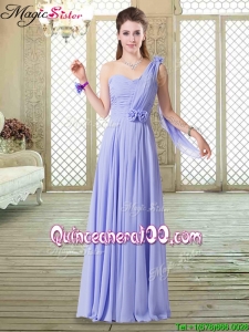 Cheap One Shoulder Floor Length Bridesmaid Dresses for Spring