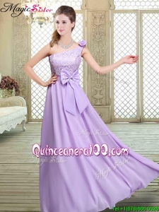 2016 Spring High Neck Lace Lavender Dama Dresses for Quinceanera