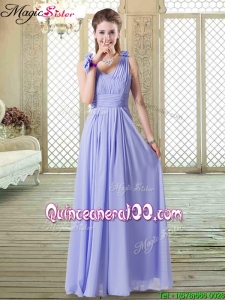 Romantic Empire Straps Dama Dresses for Quinceanera in Lavender