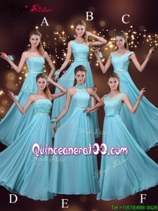 2016 Discount Empire Aqua Blue Bridesmaid Dresses