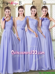 New Style Empire Floor Length Dama Dresses in Lavender