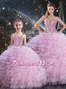 2016 Beautiful Macthing Sister Dresses with Beading and Ruffles