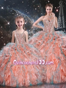 Gorgeous Ball Gown Macthing Sister Dresses with Beading and Ruffles for Fall
