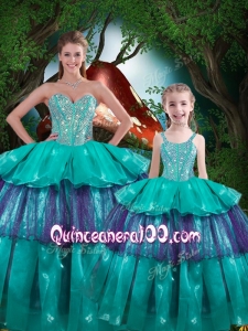 Hot Sale Ball Gown Macthing Sister Dresses with Ruffled Layers