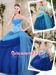 2016 Beautiful Sweetheart Beading Quinceanera Gowns for Fall