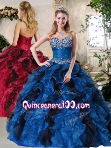 2016 Best Ball Gown Multi Color Sweet 16 Dresses with Beading and Ruffles