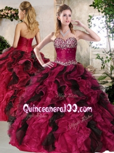 2016 Cheap Sweetheart Multi Color Sweet 16 Gowns with Beading and Ruffles