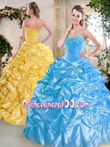 Luxurious Sweetheart Quinceanera Dresses with Beading and Pick Ups for Spring