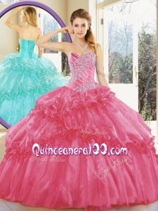 Top Ball Gown Quinceanera Dresses with Beading and Ruffled Layers for Spring
