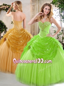 2016 Lovely Sweetheart Beading and Paillette Quinceanera Gowns for Spring