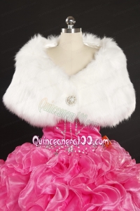 2014 Luxurious Rabbit Fur Party Wraps in White