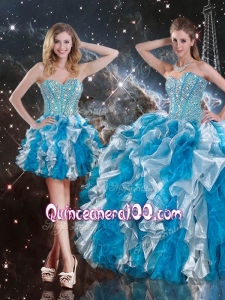 Pretty Sweetheart Multi Color Detachable Sweet 16 Dresses with Beading