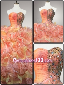 2016 Custom Made Multi Color Quinceanera Dresses with Beading and Ruffles
