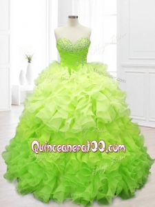 2016 Custom Made Ball Gown Sweet 16 Dresses with Beading and Ruffles