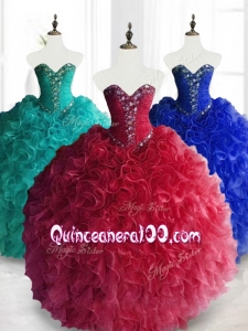 2016 Custom Made Ball Gown Sweetheart Quinceanera Dresses with Beading