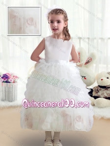 Sweet Scoop White Flower Girl Dresses with Ruffles
