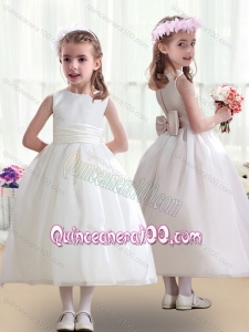 Top Selling White Flower Girl Dresses with Bowknot