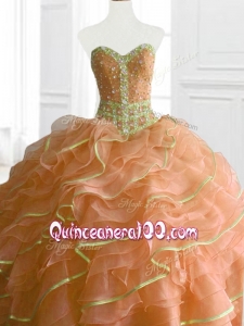Custom Made Ball Gown Beading and Ruffles Sweet 16 Dresses for 2016