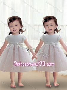 Pretty Scoop Ball Gown Appliques Knee Length Toddler Dress