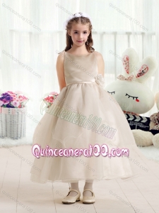 Simple Ball Gown Flower Girl Dresses with Hand Made Flowers