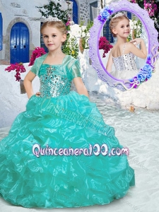 2016 Best Spaghetti Straps Little Girl Pageant Dresses with Beading and Ruffles