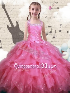 New Style Beading and Ruffles Mini Quinceanera Dresses in Watermelon