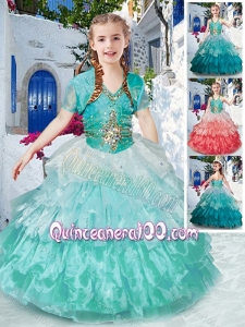 Classical Halter Top Mini Quinceanera Dresses with Ruffled Layers and Beading