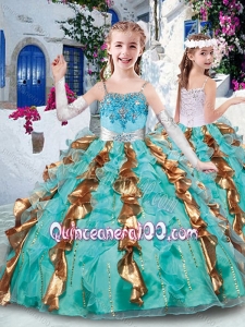 Customized Ball Gown Appliques and Ruffles Mini Quinceanera Dresses for Party