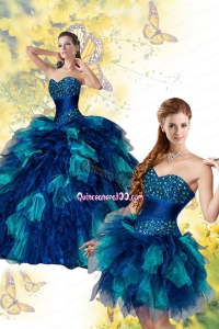 Exqusite Multi-color Quinceanera Dress with Beading and Ruffles