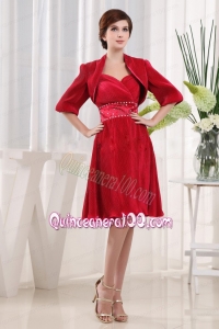 A-line Sweetheart Wine Red Mother of the Dress Chiffon Ruching