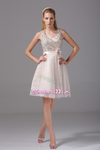 Princess Square Sash Tulle Sequins Mother of the Dress