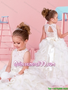 Perfect Princess Chiffon Little Girl Pageant Dress with Ruffles and Laced Bodice