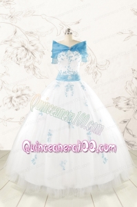 Discount White Quinceanera Dresses with Appliques for 2015