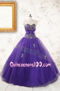 New Arrival Purple Quinceanera Dresses with Appliques and Beading