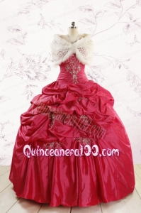2015 Appliques Pretty Quinceanera Dresses with Strapless