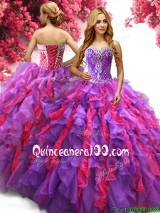 Elegant Two Tone Quinceanera Dress with Beading and Ruffles